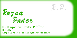 rozsa pader business card